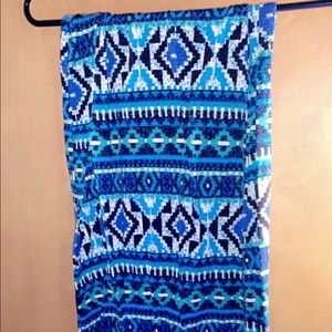 Long blue eccentric maxi skirt
